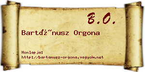 Bartánusz Orgona névjegykártya